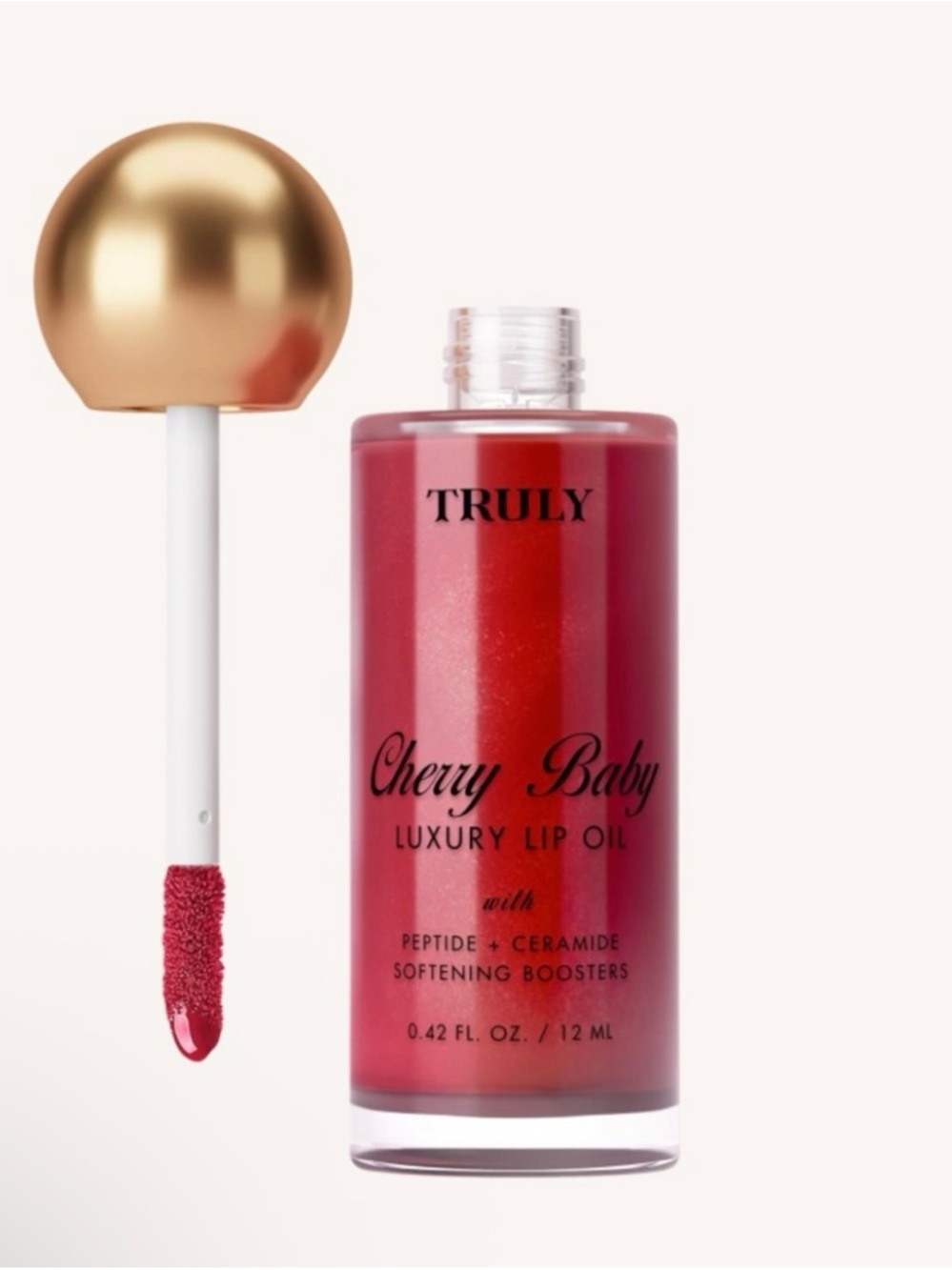 Truly Cherry Baby Luxury Lip Oil 0.42 oz Red Shimmer New No Box